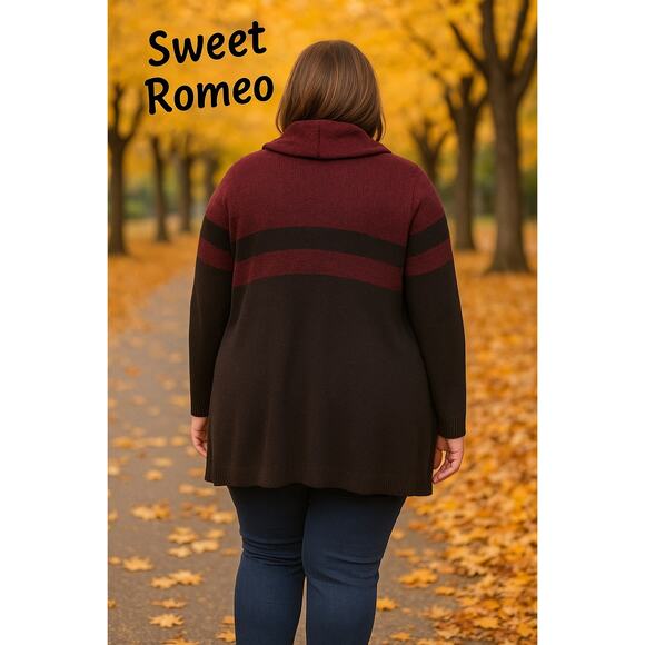 Sweet Romeo Black & Red Cardigan Sweater Sz. 1X - Picture 2 of 5